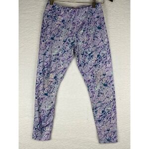 Lululemon Purple Teal Paint Splatter Print Athletic Yoga Leggings Womens Size 4